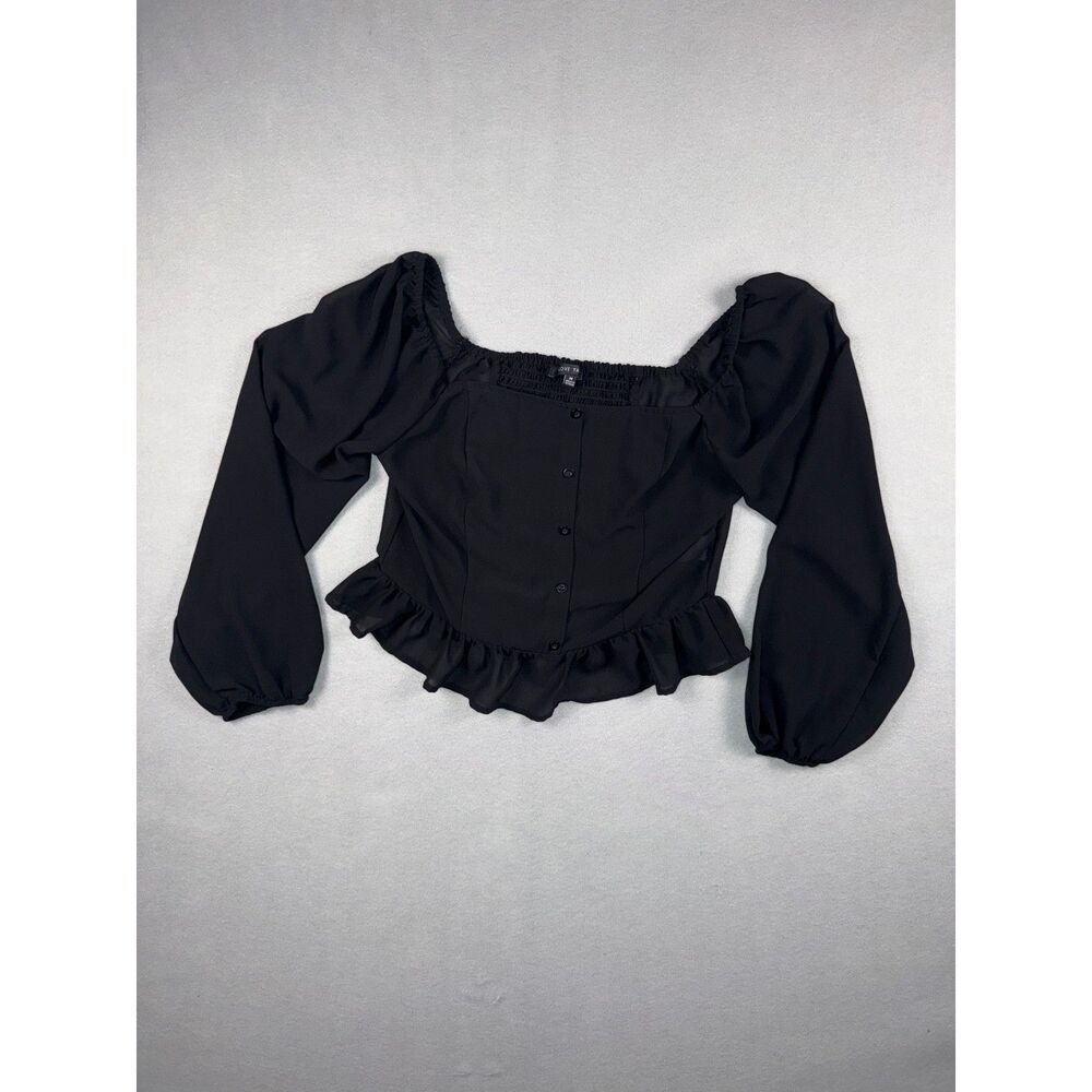 Love Tree Sheer Black Crop Top Medium